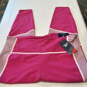 Reebok Lux High Rise Leggings Size 3X Pink and Lavender Stretchy New Tags